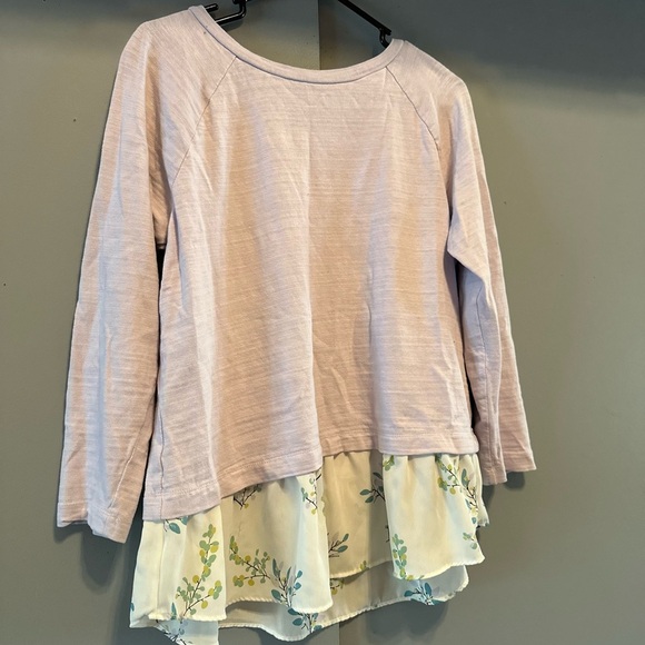 LOFT - Lavender Knit Top With Floral Hem (Size S) - Picture 2 of 12